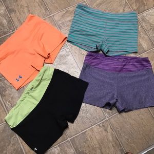 Set of 4 under armour heat gear booty shorts